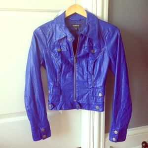 Royal blue bebe leather jacket