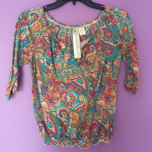 Paisley 3/4 sleeve shirt