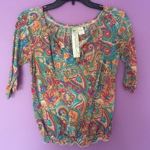 Paisley 3/4 sleeve shirt