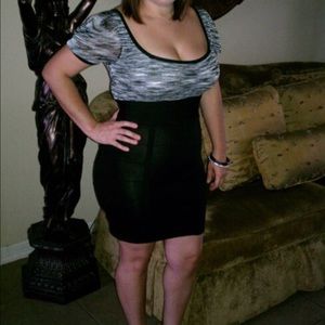 Bebe black and white dress