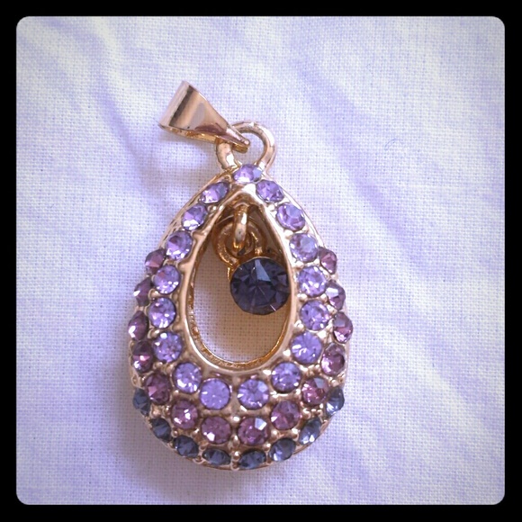 14k Yellow gold filled crystal pendent - Picture 1 of 4