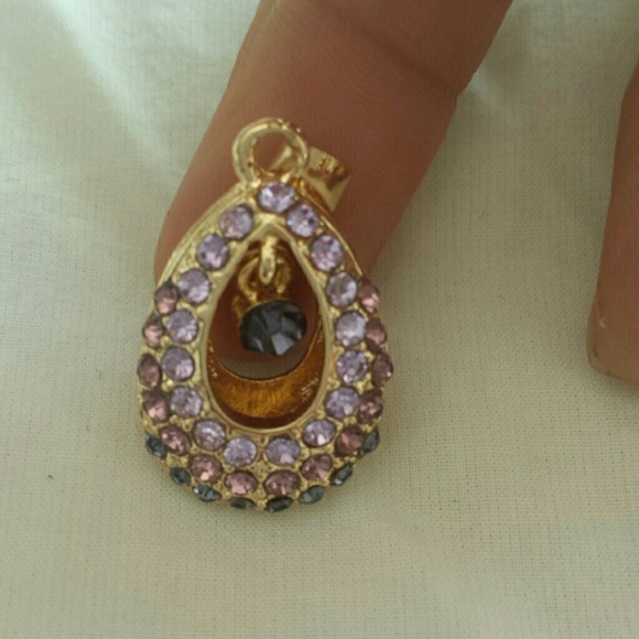 14k Yellow gold filled crystal pendent - Picture 3 of 4