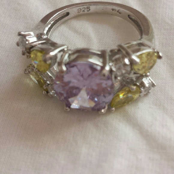 Sterling silver Amethyst and Citrine ring size 7 - Picture 2 of 4