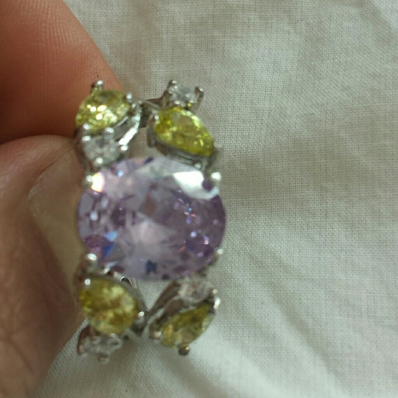 Sterling silver Amethyst and Citrine ring size 7 - Picture 3 of 4