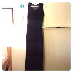 Black mesh maxi dress