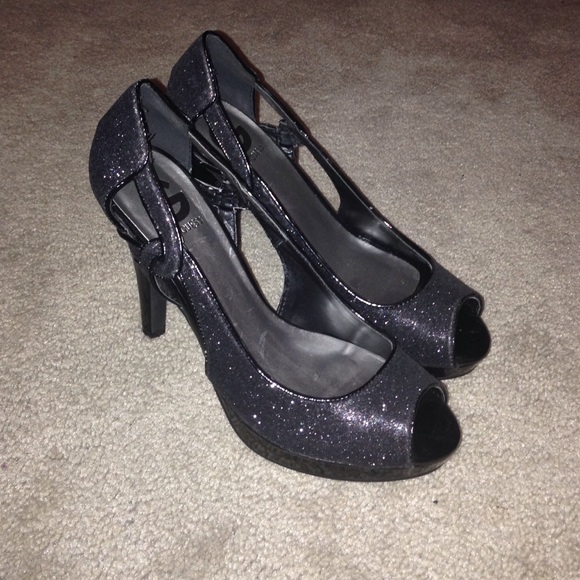 Black glitter Guess heels