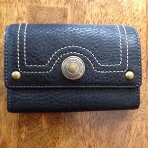 Coach black leather wallet/keychain