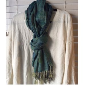 Green, blue and gold scarf