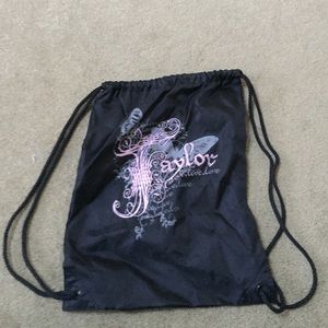 "Vintage" Taylor Swift string backpack.