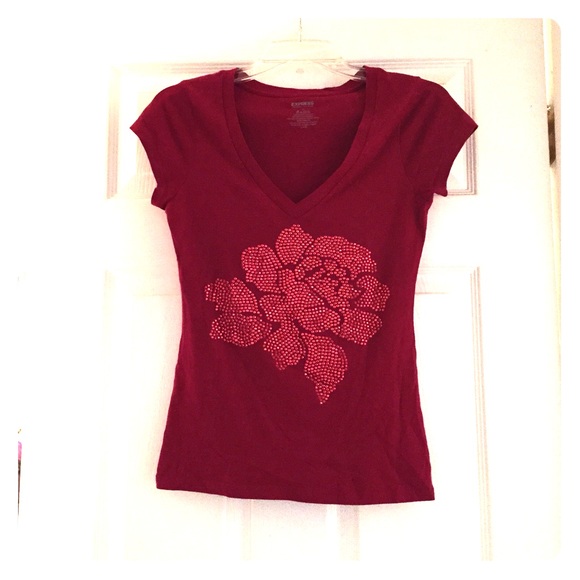 Rose SS top! Express, xs, EUC