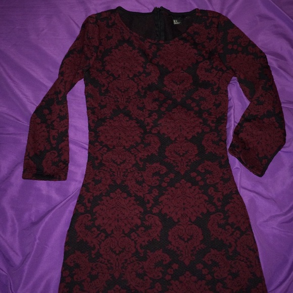 Maroon and black dress