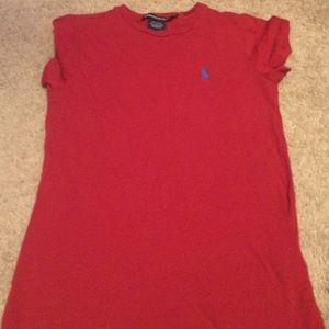 Red polo sport wear shirt