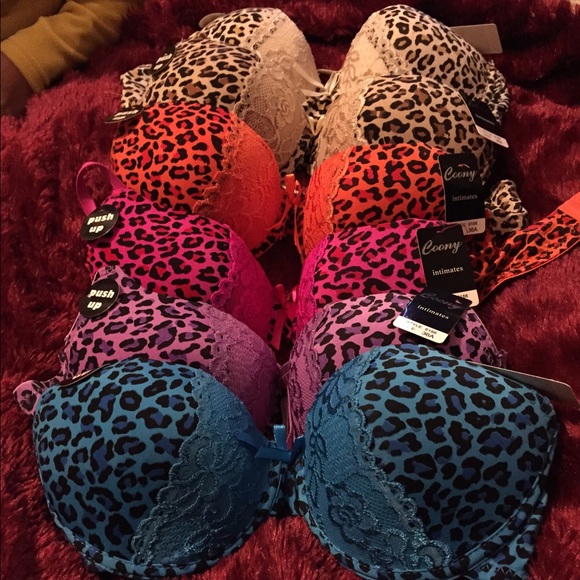 COONY ANIMAL PRINT PUSH-UP BRA 6 pair
