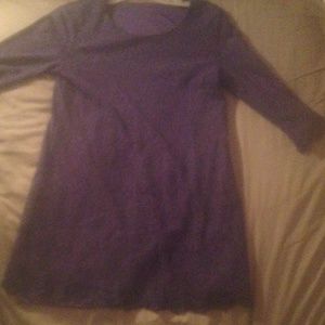 Purple lace mini shift dress