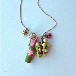 Betsey Johnson wine bottle charm necklace