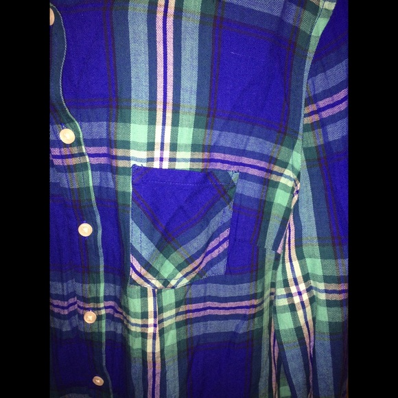 Merona Blue Plaid shirt - Picture 3 of 3