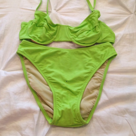 Lime green swimsuit