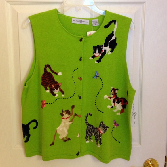 Marisa Christina Green Cat Vest