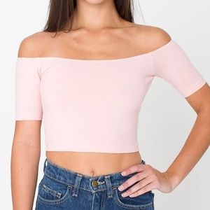 American Apparel Cotton Spandex Off-Shoulder Top