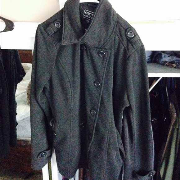 Charcoal grey pea coat