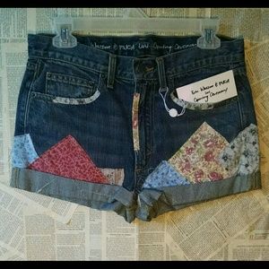 ERIN WASSON X RVCA Patchwork Denim Shorts