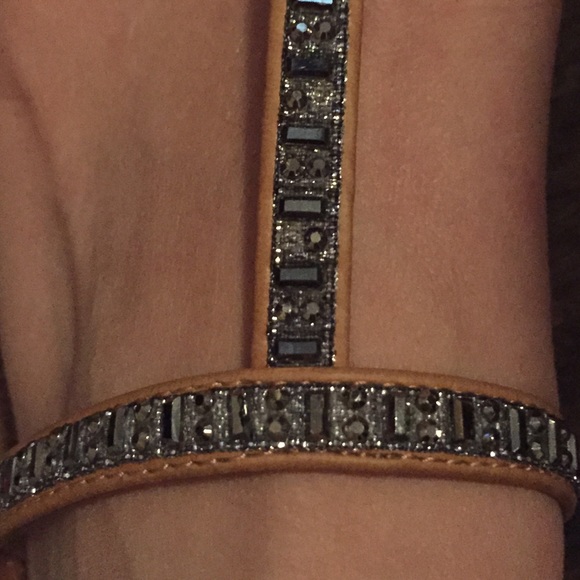 Jeweled Shoes with Genuine Leather