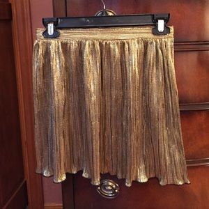 Gold mini skirt