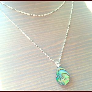 Sterling Silver Double Tear Abalone Necklace