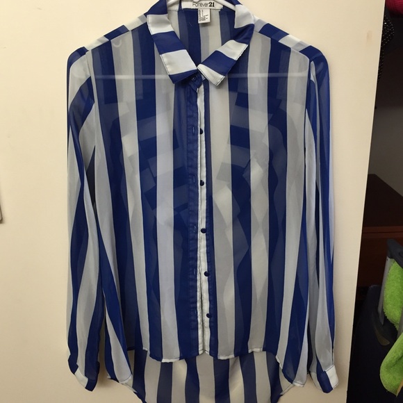 Cut out back forever 21 sheer shirt