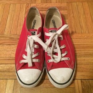 Red converse shoes