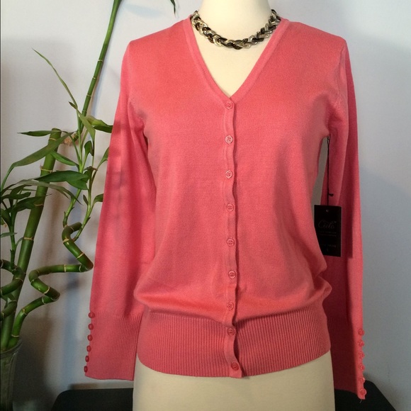 Cielo Spring Color Button Down Cardigan - Picture 2 of 4