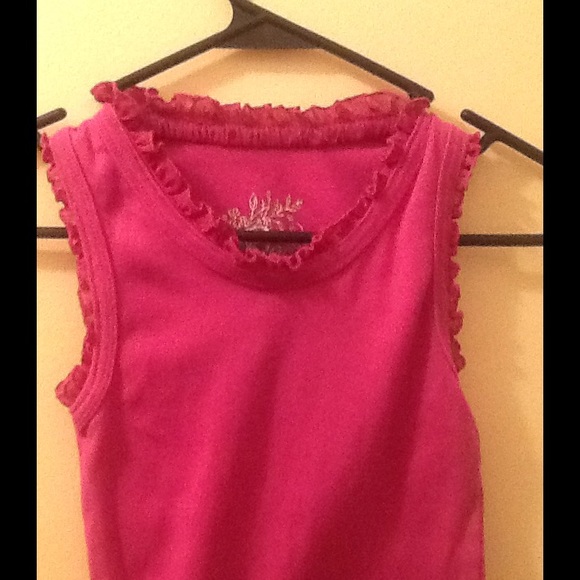 Purple Tank Top with frill around neck and sleeve - Picture 2 of 4