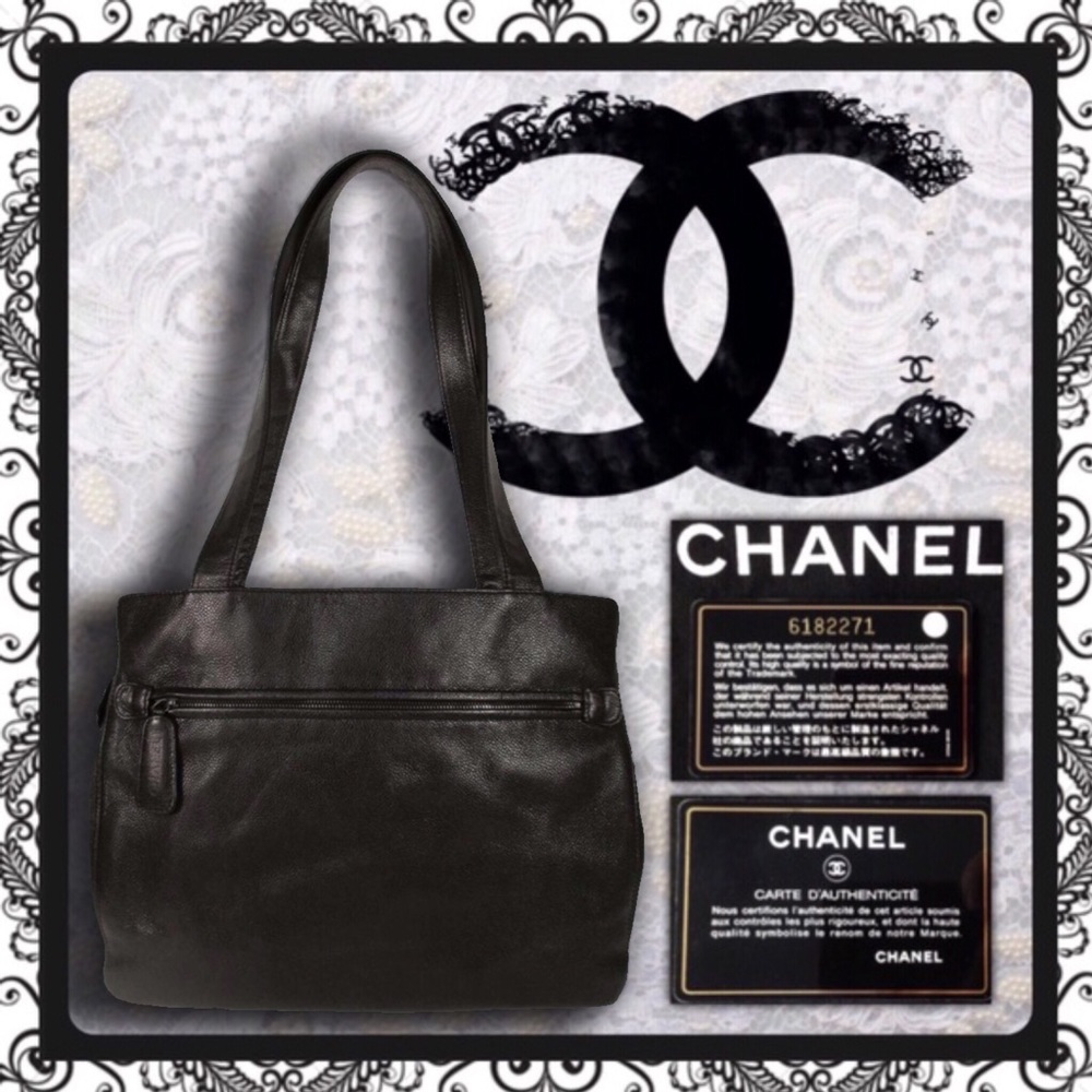 CHANEL Black Caviar Leather 5 comprtmnt Tote bag - Picture 2 of 8