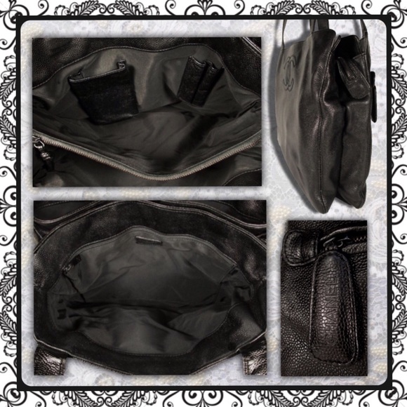 CHANEL Black Caviar Leather 5 comprtmnt Tote bag - Picture 3 of 8