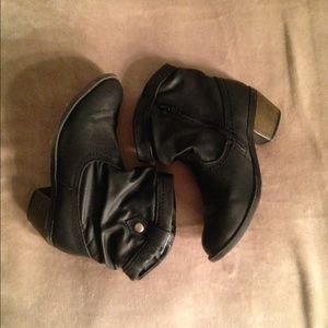 Black Leather Booties