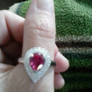 Ruby and white sapphire ring