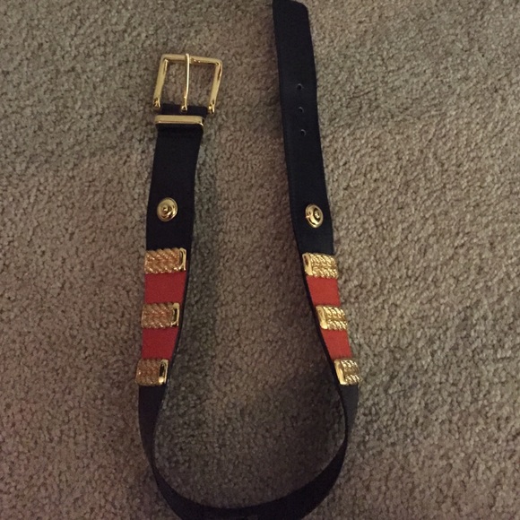 Vintage Escada belt in Navy/black and Orange