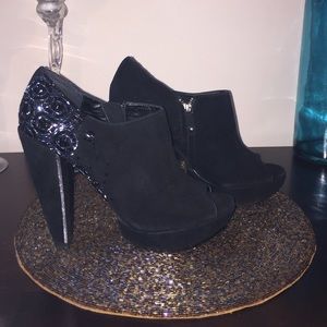 Sam Edelman black mesh sequin heels