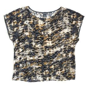 Club Monaco leopard print top XS silk