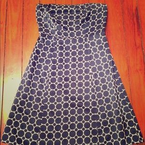 White and Navy Polka Dot Dress