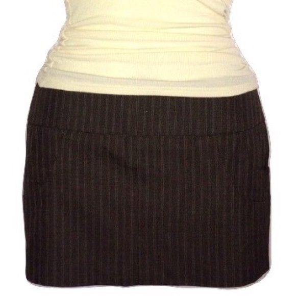 Brown pin stripe mini skirt Charlotte Russe 3 / 5 - Picture 2 of 4