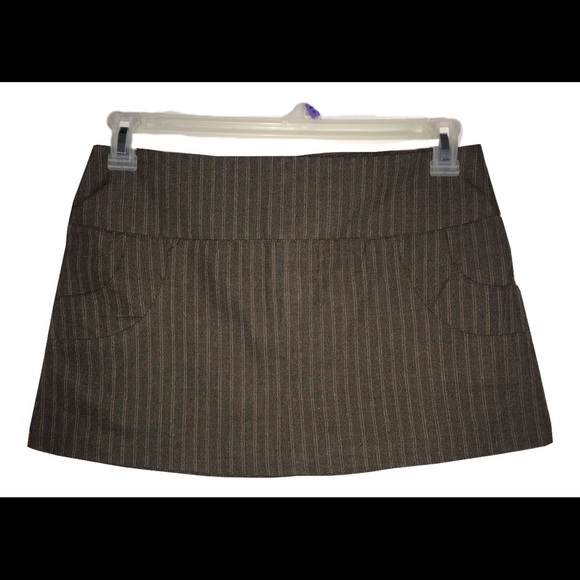 Brown pin stripe mini skirt Charlotte Russe 3 / 5 - Picture 3 of 4