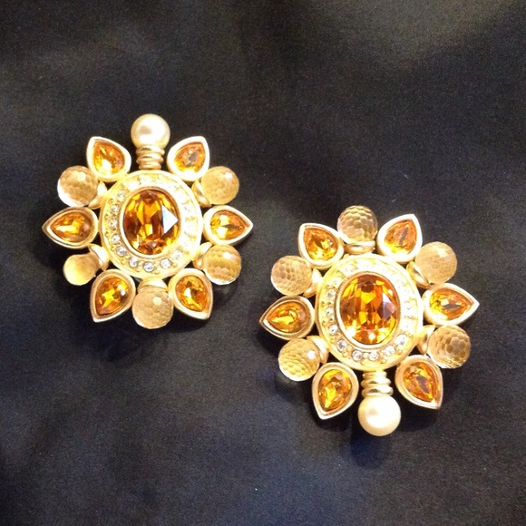 Swarovski Crystal clip on earrings