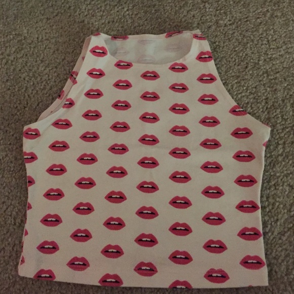 White and pink AA crop top