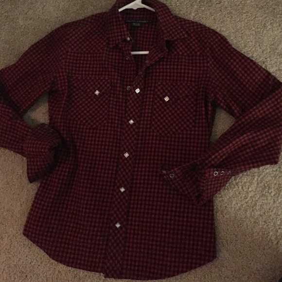 On HOLD Navy and red Ralph Lauren flannel. Size 4
