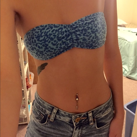 Leopard Print Bandeau - Blue