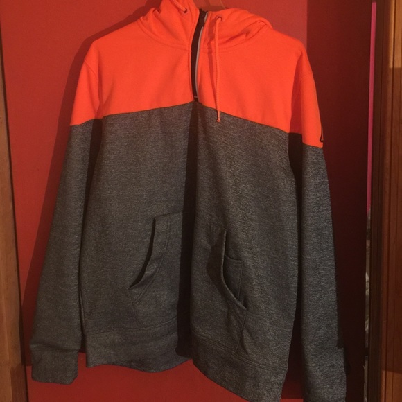 Neon orange and grey hoodie