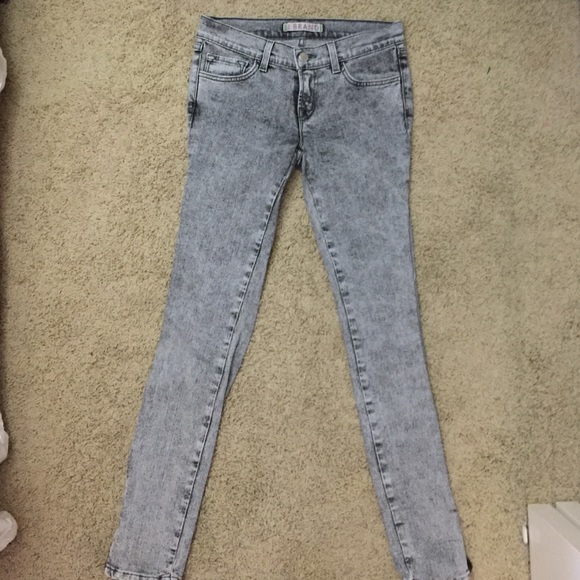 Acid washed J Brand Skinny Jeans with side zipper