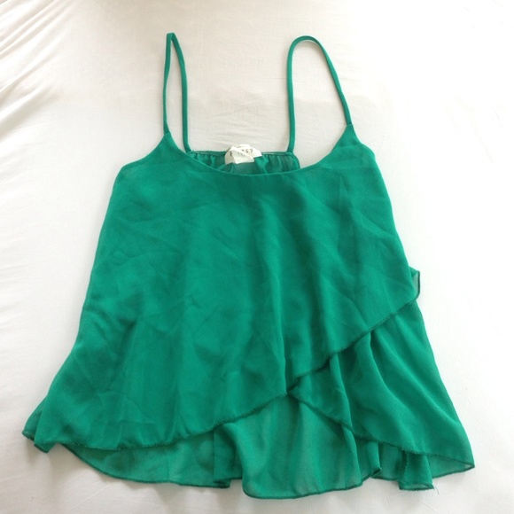 🚫sold🚫Green chiffon top🌸