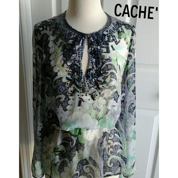 CACHE'BeautifulblousewprettyebellishmentsXS